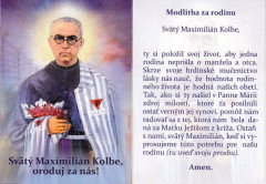 Obrzok s modlitbou (LV02) Svt Maximilin Kolbe