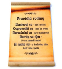 Tabuka Pravidl rodiny (704) hranol - bled